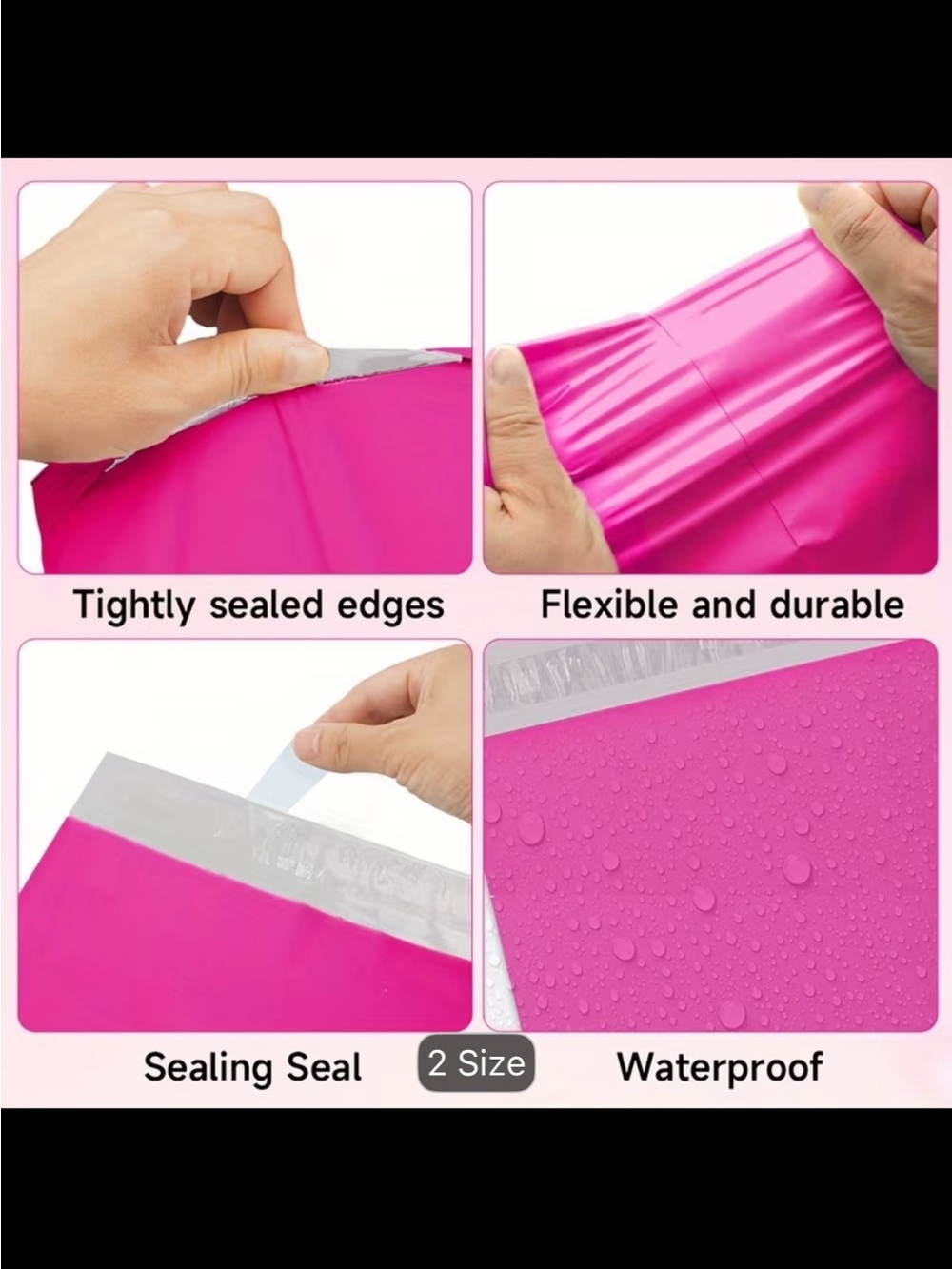 Poly Mailers Lot of 10 XXL Pink 14.5" x 19" Shipping Bags - Picture 8 of 8